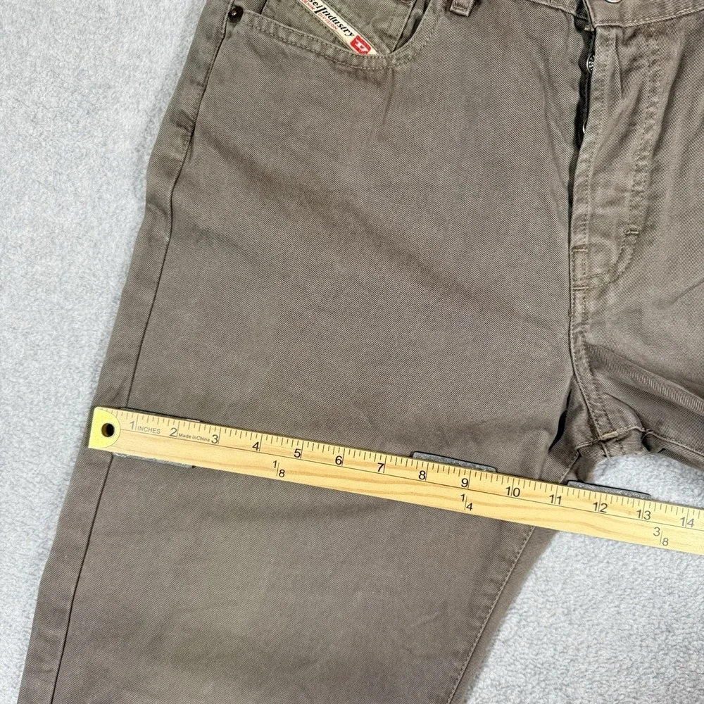 Diesel KULTER Straight Leg Chinos Mens 31x31 Dark Beige Canvas Pants READ Tag 33